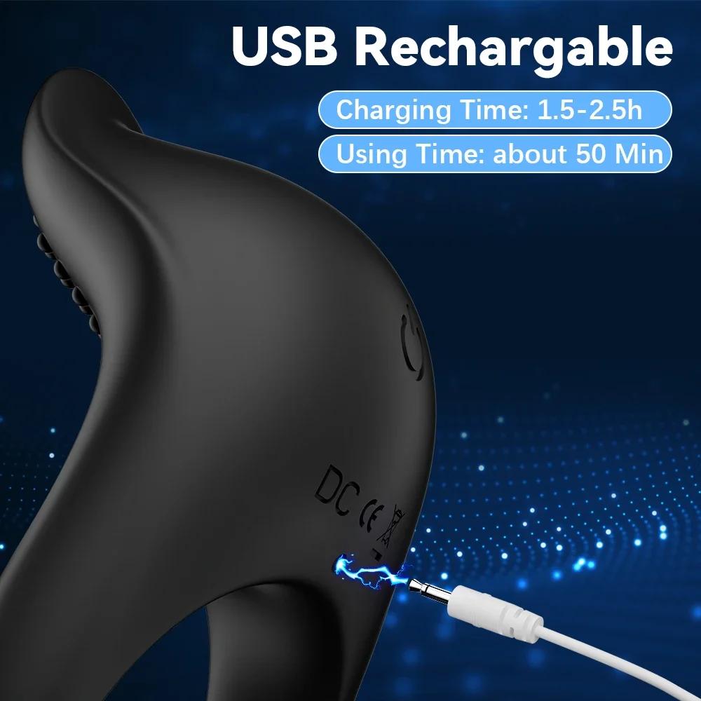 APP Control Penis Ring Vibrator for Men Delay Ejaculation Cock Ring Sex Toys Lock Penisring Cockring Adult Male Sex Supplies 18+