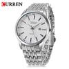 Montre à Quartz CURREN 8052 pour Homme Calendrier Simple Étanche Bracelet en Acier Inoxydable Noir Argenté Montre-Bracelet pour Homme