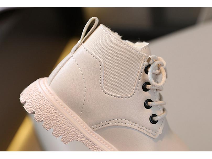 Children's Velvet-Lined British Style Short Boots with Side Zipper - Boys' and Girls' Autumn/Winter Fashion Martin Boots