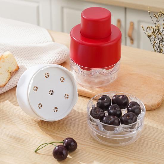 Yousheng Cherry Pitter Tool 7-in-1 Cherry Stone Remover Portable Fruit Seeds Remover for Kitchen Picnics Jams Cakes