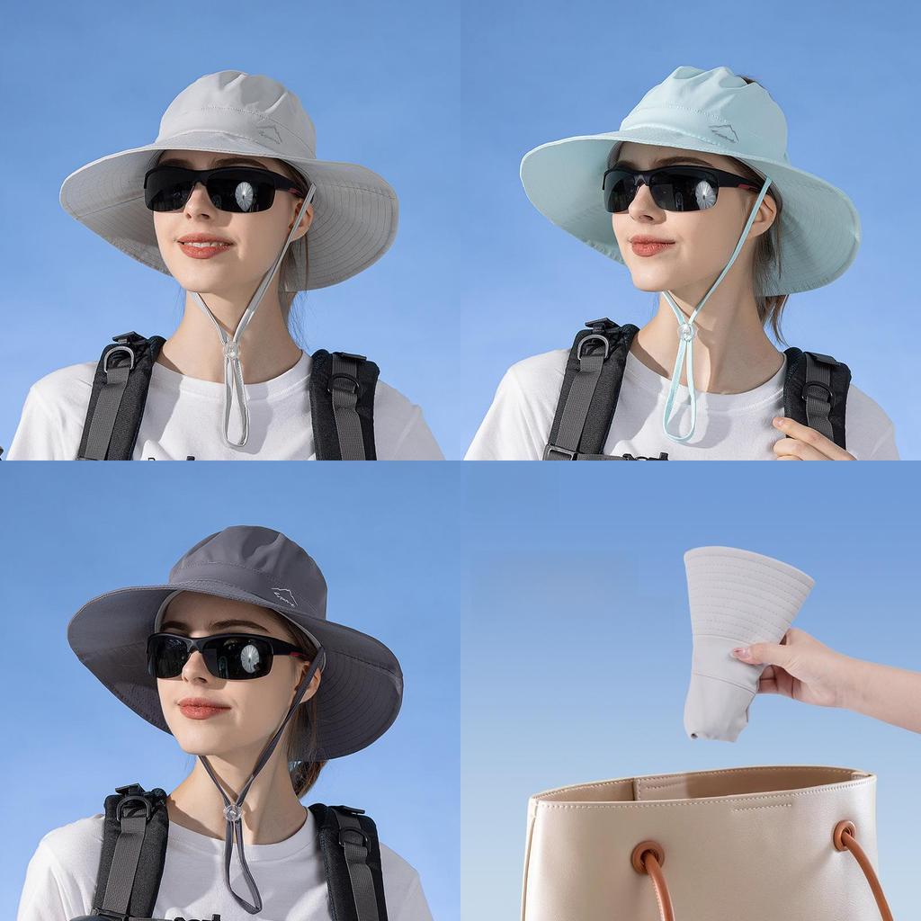 Outdoor Ice Silk Sun Hat With Wide Brim For Summer Beach Water Sports