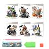 6 Pcs DIY Rhinestone Art Painting Cards Christmas Greeting Card Making Kit with Envelopes 5D Snowman Cat Deer Rhinestone
