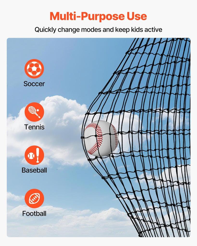 Baseball Batting Cage, 12700 X 3900 X 3080mm Freestanding Portable Batting Cage, Hitting Cages with 30-Ply Knotted HDPE & Carabiner Hooks, Battings