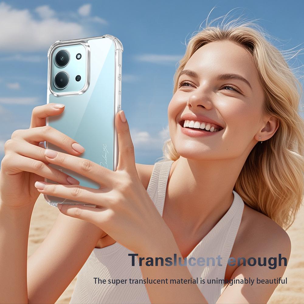 KEYSION Vier-Ecken Stoßfestes Transparentes Case für Redmi 15C 171mm Weiches TPU+PC Klare Handy-Rückseite für Xiaomi POCO C85