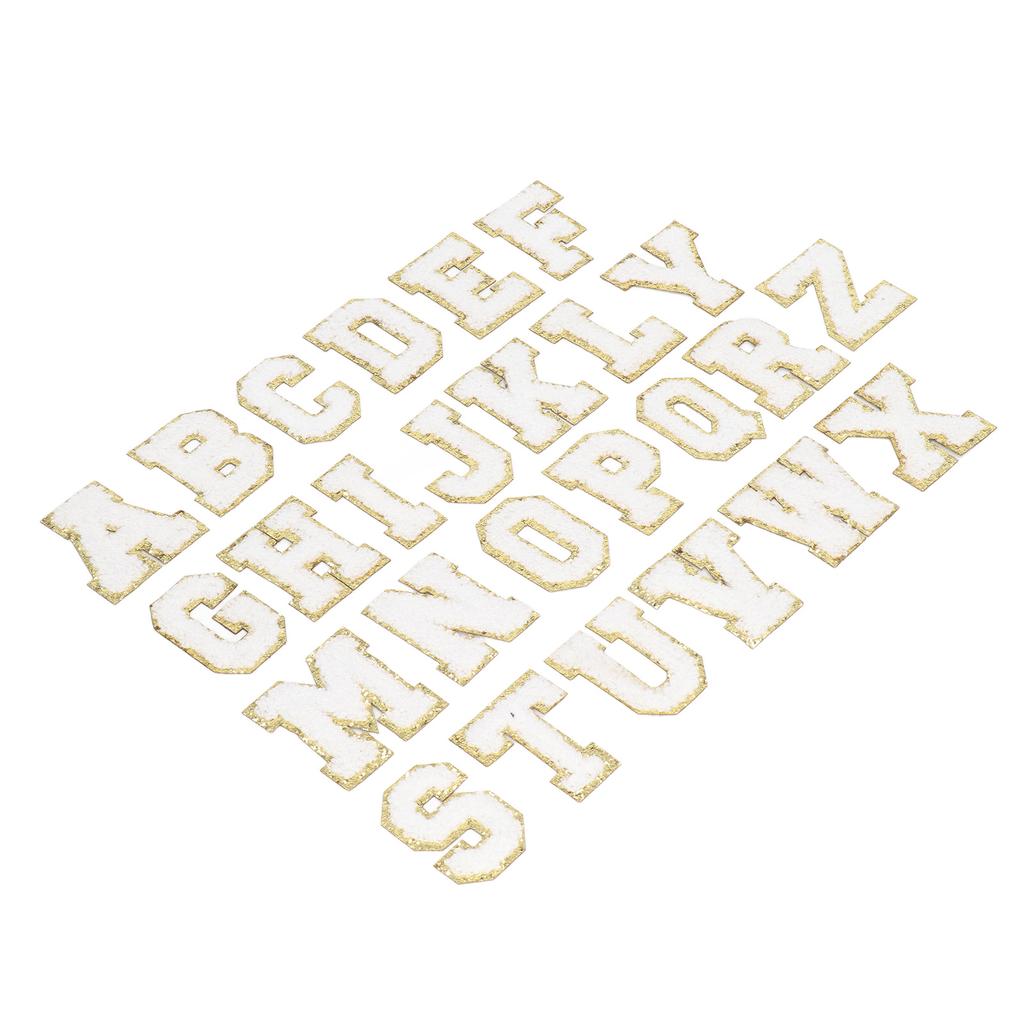 26 Pcs Letter Patches A to Z White Letter Patches DIY Personalized Decorative Repairing Embroidered