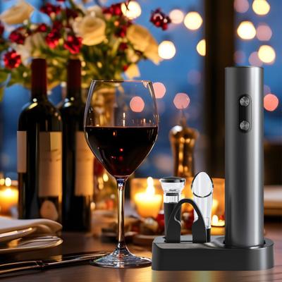 Electric Wine Opener Automatic Corkscrew Rechargeable Wine Dispenser Foil Cutter Vacuum Stopper Efficient Bottle Opener Tool for Kitchen Parties