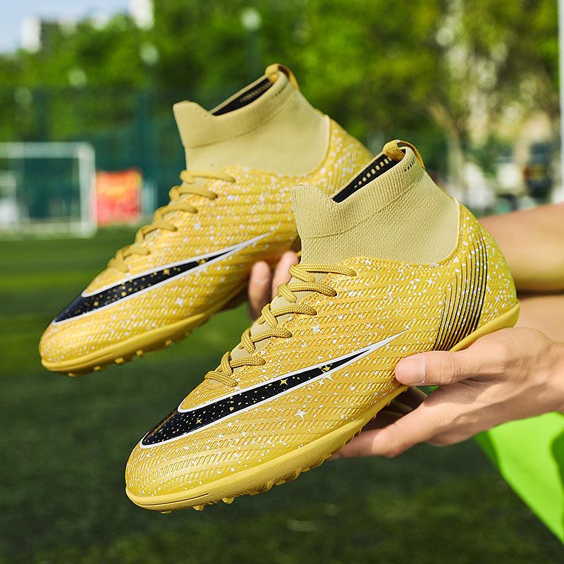 Broken nail shoes Children's football shoes High top men's and women's adult nails Artificial grass training Foreign trade shoes Long nails