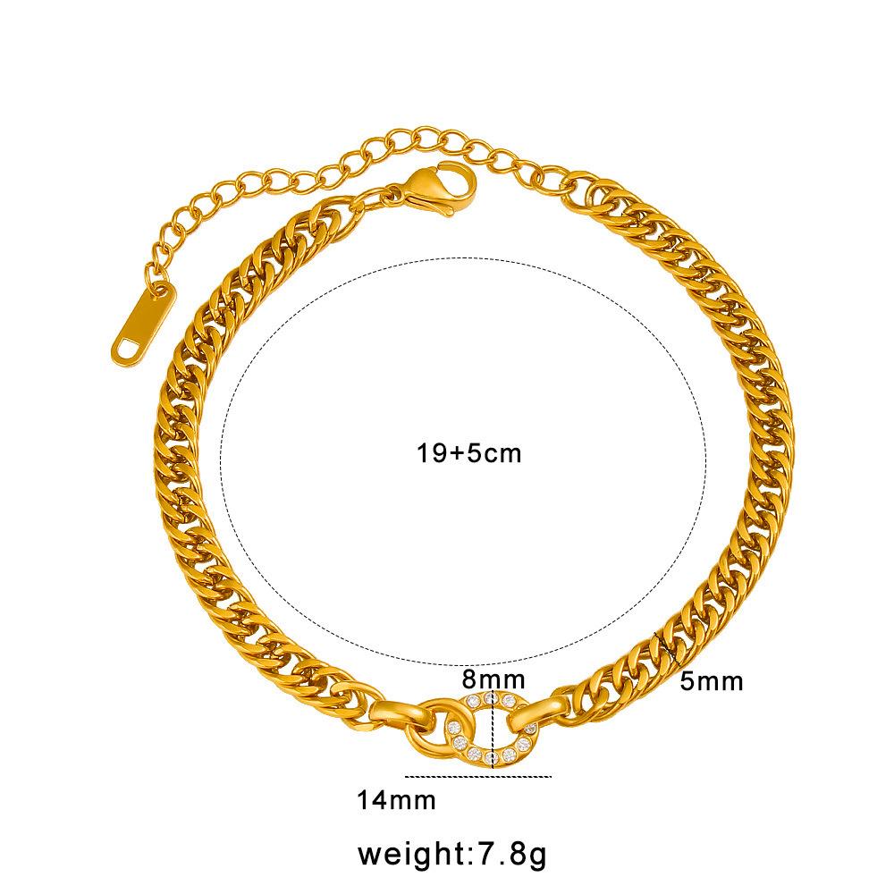 Luxury Elegant Adjustable Chain Bracelet Set Cuban Link Zircon Crystal Heart Fine Jewelry Bulk Bracelet for Women