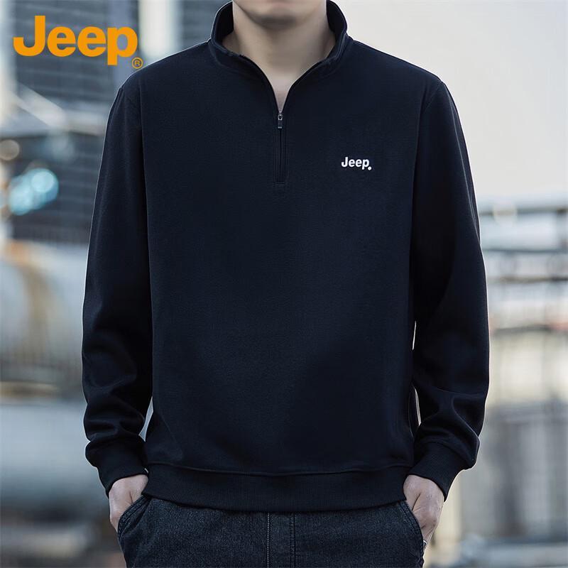 JEEP Men's Heavyweight Stand Collar Long-Sleeve Sweatshirt
