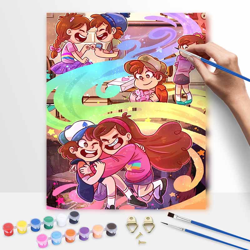 Disney Gravity Falls Oil Paint By Numbers Hand Painting Kit. Cartoon Anime Wall Home Decor Art Gift