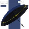 [12-Rib Extra-Large Size] Folding Rainproof Umbrella, Enlarged, Thickened, and Reinforced, Suitable for Three People, Dual-Use for Sun and Rain