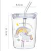 Cartoon Einhorn mit Deckel Trinkbecher Niedliches Mädchen Trinkwasserglas Hoher Wert Große Kapazität Wasserbecher
