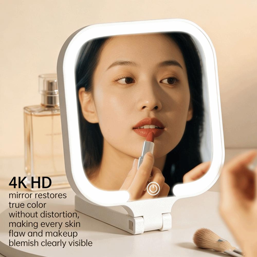 Touch Control Dimmable LED Makeup Mirror Bedroom Dressing Mirror  for Handheld,Tabletop&Travel