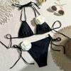 Sexy Rose Flower Bikini Beachwear  Swimwear Thong Bikini Women Swimsuits Swimming Bathing  Brazilian Bikinis Set