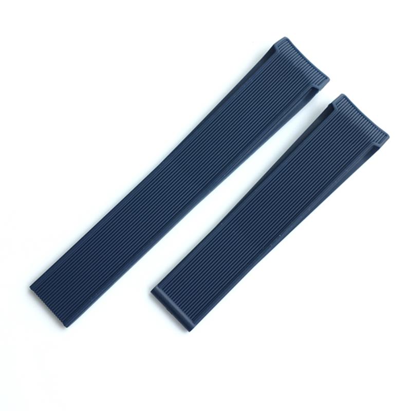 Мягкий толстый новый стильный резиновый силиконовый ремешок для часов 22 мм, черный, синий ремешок для часов серии AQUARACER, браслет с циферблатом 43 мм 22mm