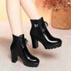 Blockabsatz Martin Stiefel Damenstiefel Winter neu Britischer Stil Samt vielseitig wasserdicht Tisch High Heels Kurzstiefel