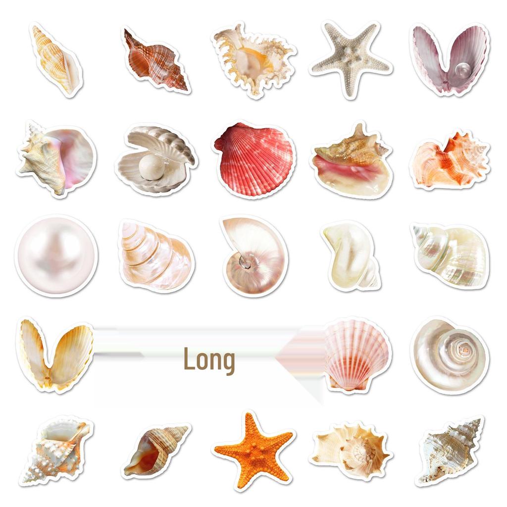 50 Sheets of Cartoon Animal Shell Stickers - INS Style for DIY Tablets & Journals