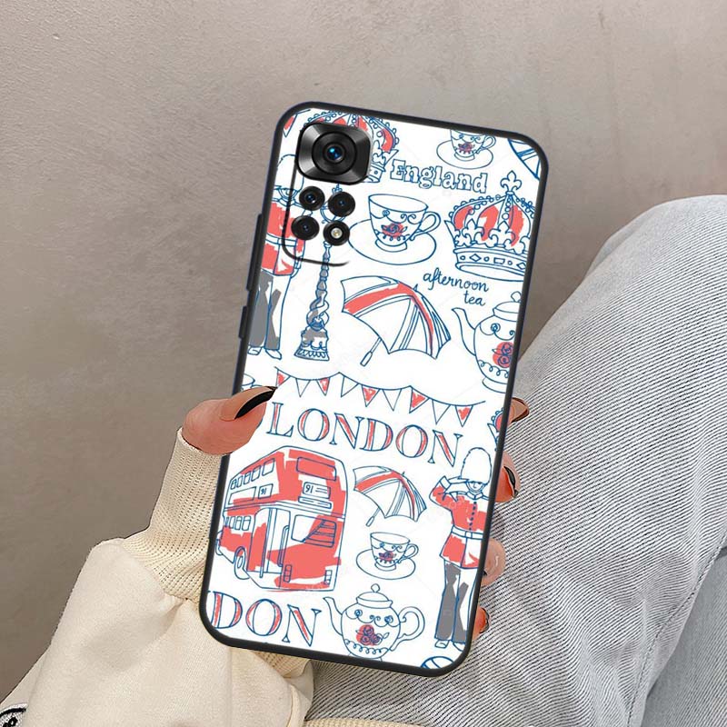 

London Red Telephone Bus Big Ben For Xiaomi Redmi Note 14 13 9 10 11 12 15 Pro Plus Case Cover For Redmi 15 C 13C 12C 10C 14C Redmi Note 9