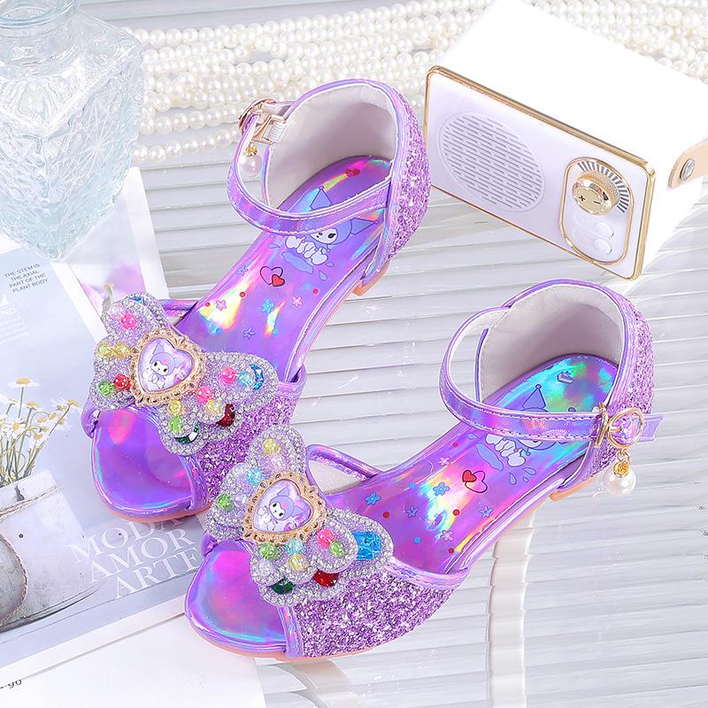 2026 New Summer Children's Crystal Shoes Baby High Heels Soft Sole Little Girl Summer