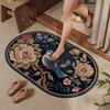 Traditional Chinese Style Elegant Bathroom Floor Mat Absorbent Diatomite Durable Stain Resistant Non Slip Entrance Mat For Bathroom