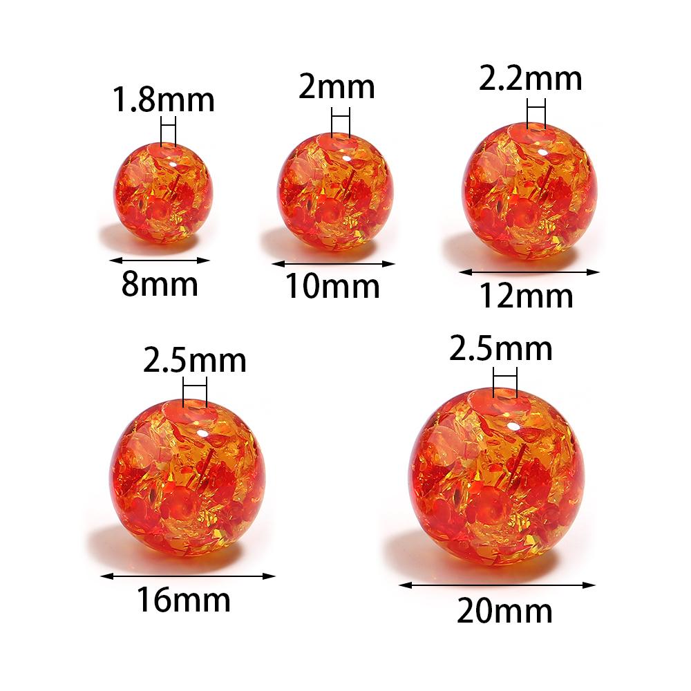 5-30pcs Imitation Amber Beads Round Loose Spaced Acrylic Beads For DIY Crafts Charms Bracelet Necklace Accessory 8/10/12/16/20mm