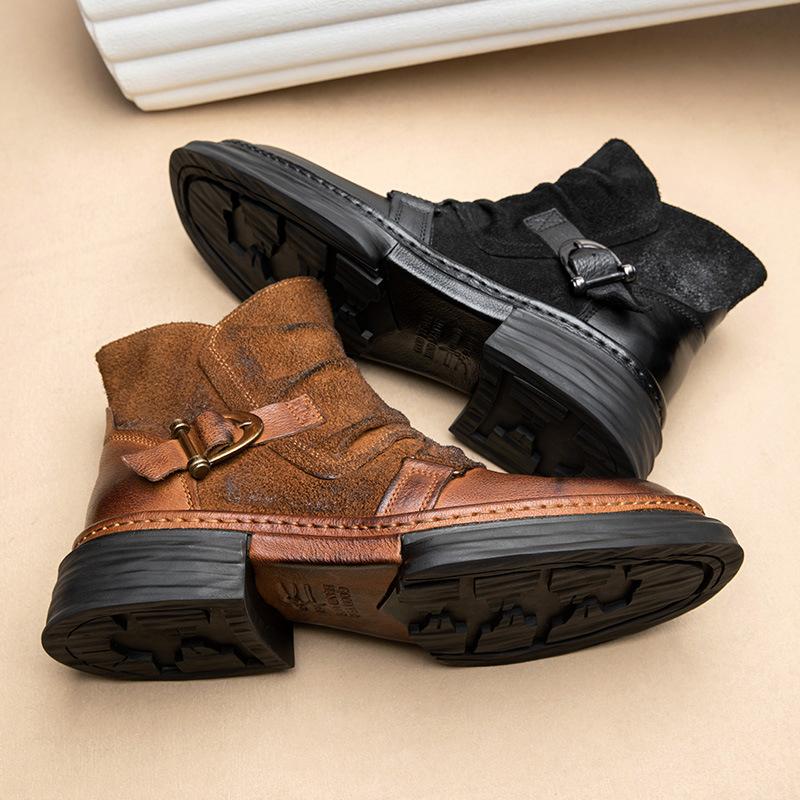 Botas de motociclista Martin Boots para hombre, botas cortas