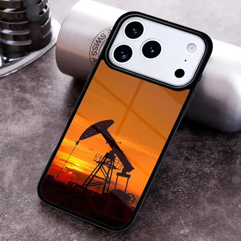 

Drilling Oilfield At Sunset Phone Case For iPhone 17 16 15 14 13 12 11 Pro Max Plus 17Air Soft Silicone Cover iPhone 16e