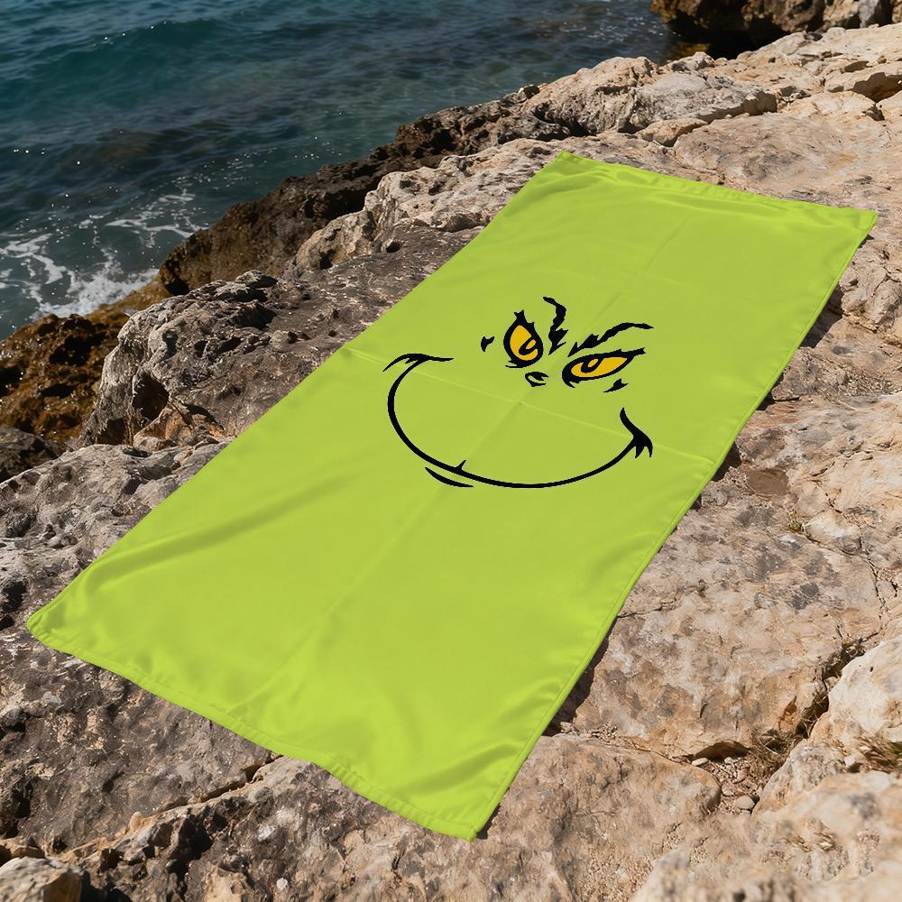 G-g-gRINCH-h-h Anime Towel Large Quick-Drying Microfiber Soft Beach Towel for Travel Fitness Sauna Bathing Camping