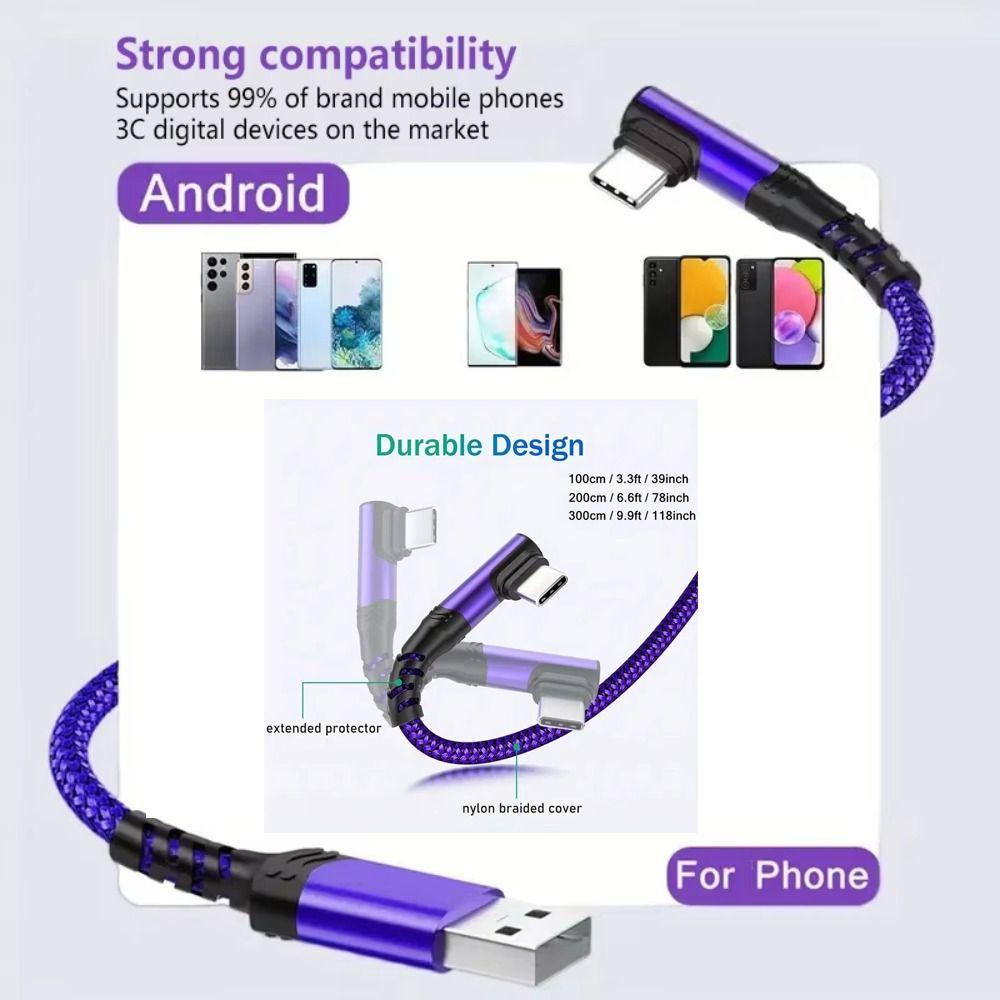 10Gbps Speed 90 Degree Elbow Cable USB3.2 Gen 2 Nylon Braided Cable Fast Charging