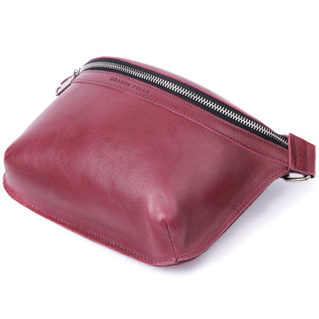 Трендовая бананка для женщин из натуральной кожи GRANDE PELLE Bag 22815 Розовый