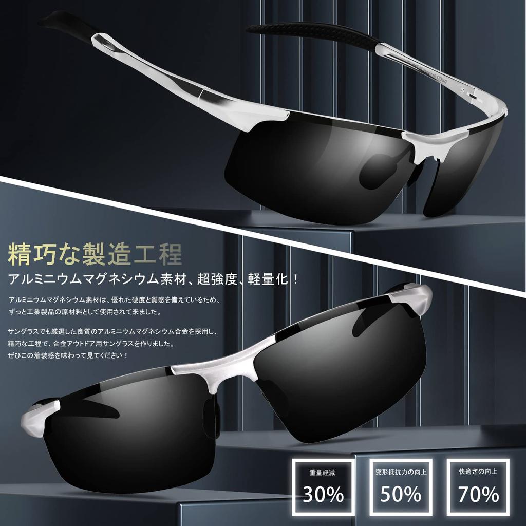 DUCO Polarisierte Sportsonnenbrille mit UV400 Schutz für und Golf Herren, AL-MG Legierung, Ultraleicht, Fahren, Radfahren, Angeln, Laufen,