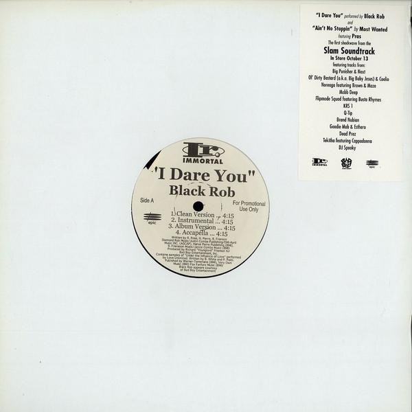 

12inch Record BLACK ROB - Most Wanted* Featuring Pras Michel SLAM1 Immortal Record 1998 US Rap & Hip-Hop/R&B Used