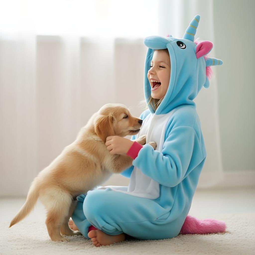 Pyjama Onesie Kigurumi Costume Azure Unicorn Children 105 - 115Cm