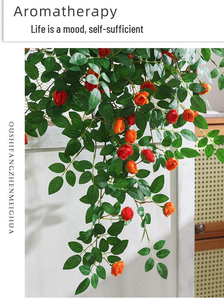 Artificial Rose Flower Vine for Wall & Pipe Decoration In Living Rooms, Malls & Courtyards