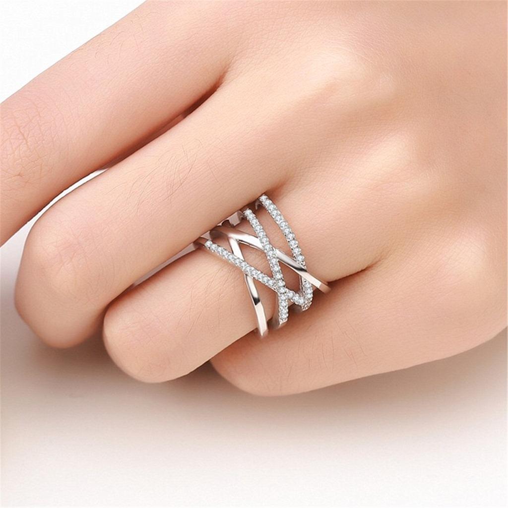 Copper Zircon Adjustable Engagement Rings For Women Wedding Elegant Jewelry Ladies Accessories Gifts R132