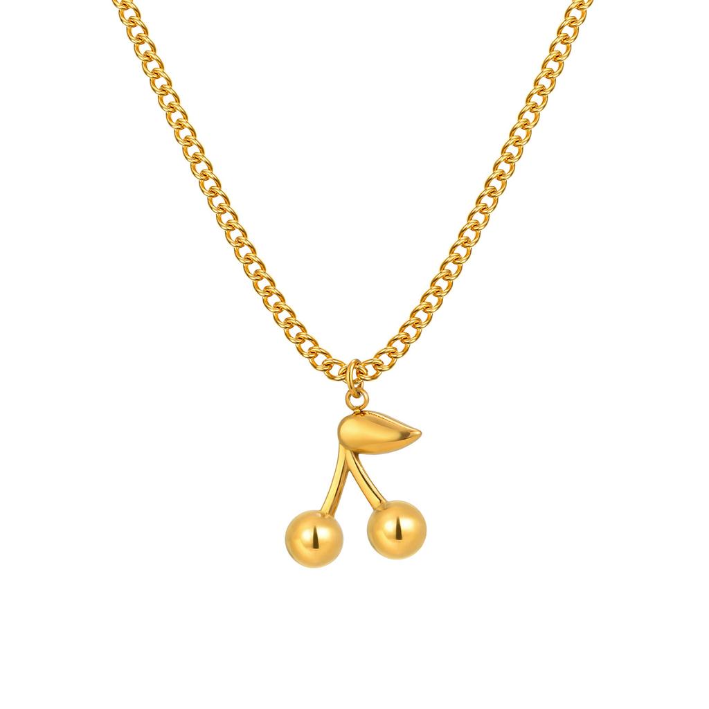 Accessories, Stainless Steel Grinding Cherry Niche Design Necklace Nc-1968