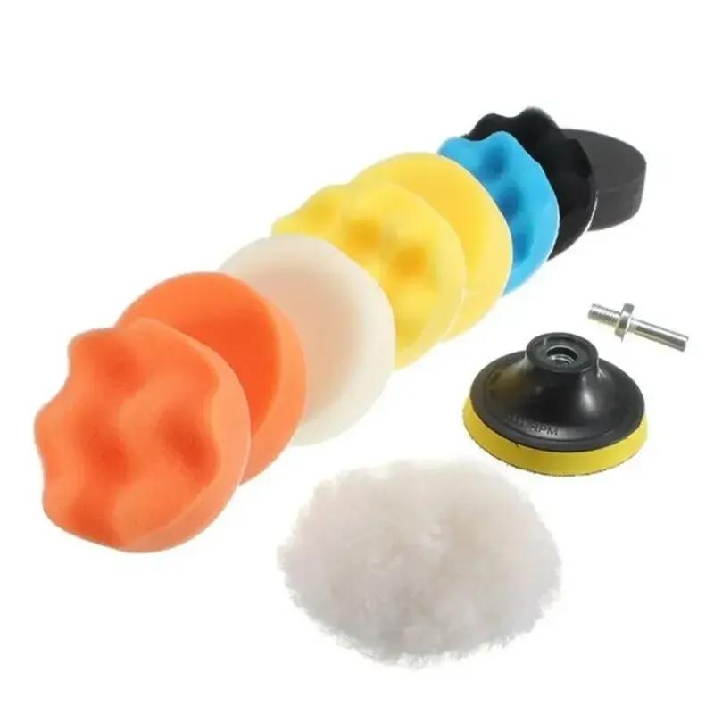 

Professional Car Polishing Sponge Pad Set Multi-Use Buffing Waxing Accessories Compatible with Angle Grinder Drill Machines