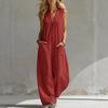 Women's Spring/Summer Sleeveless Jumpsuit - Casual Linen Cotton, European & American Style