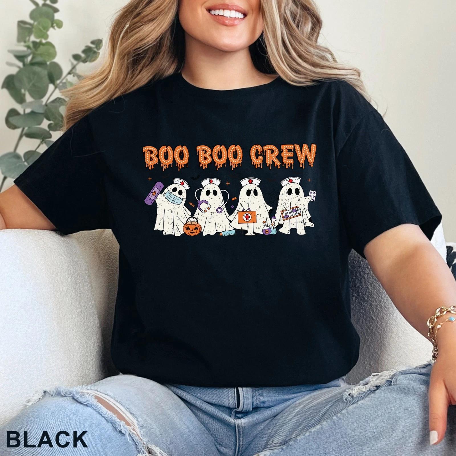 Boo Boo Crew Halloween Ghost Shirts, Nurse Ghost Halloween Shirt, 202203 2XL