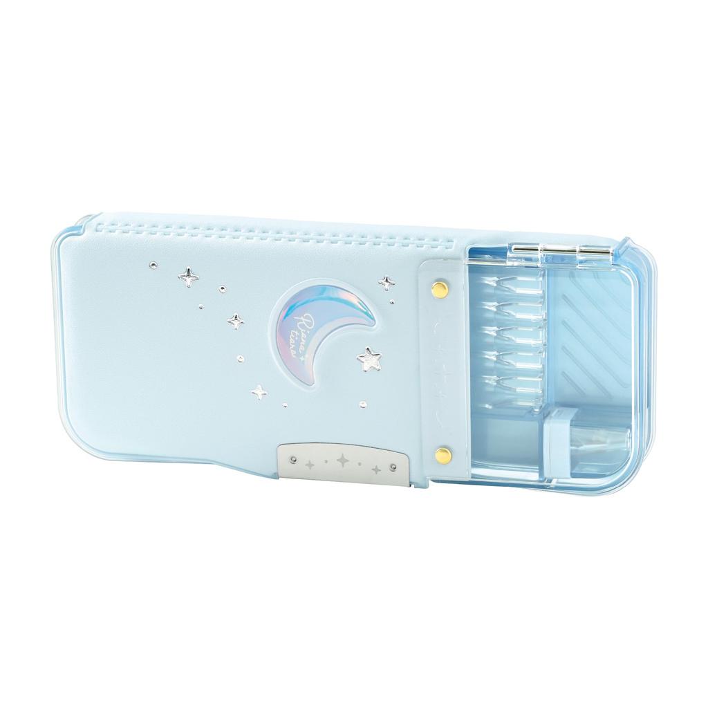 Sonic Pencil Pencil Check Pencil Case with Liana Light Case, Alpha, Ukasapo, Double-Sided Lock, Tiara, Blue, FD-2567-LB