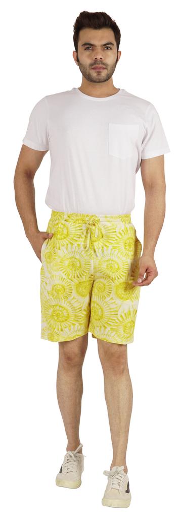 Inkmeso Casual Printed Shorts For Men’s Elastic Waist Cotton Short With Drawstring Loungewear