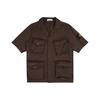 Multi-Pocket Logo Solid Color Comfortable Casual Short Sleeve Shirt Men Shirts 751510210-V0070