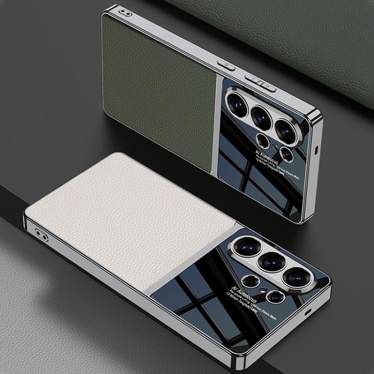 GKK Plating TPU + Leather Full Coverage Phone Case
