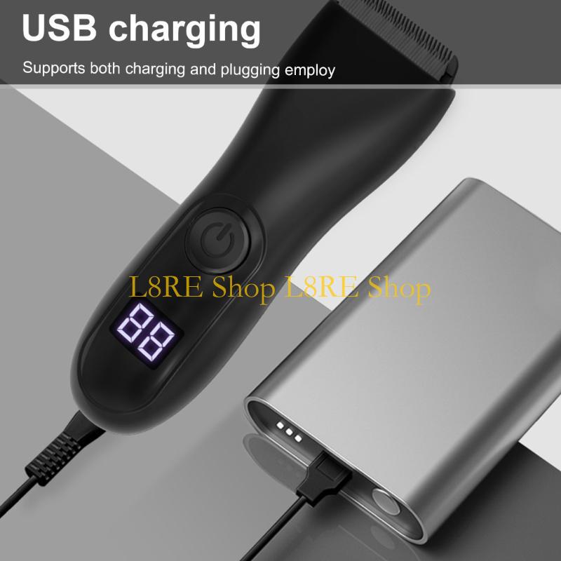 L8RE Electric Groin & Body Hair Trimmer for Men Waterproof Pubic Hair Trimmer for Men Rechargeable Groomer Trimmer Shaver