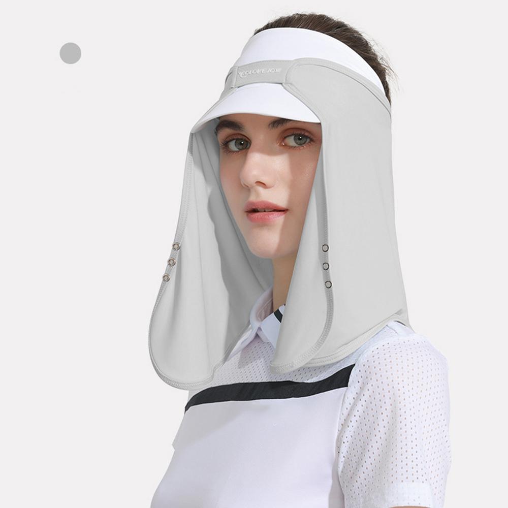 

Women Shawl Sunscreen Cap Face Neck Sunshade UV Protection Visor Sun Protective Neck Cover Hat Masks Cap Anti-UV Elastic Summer серый