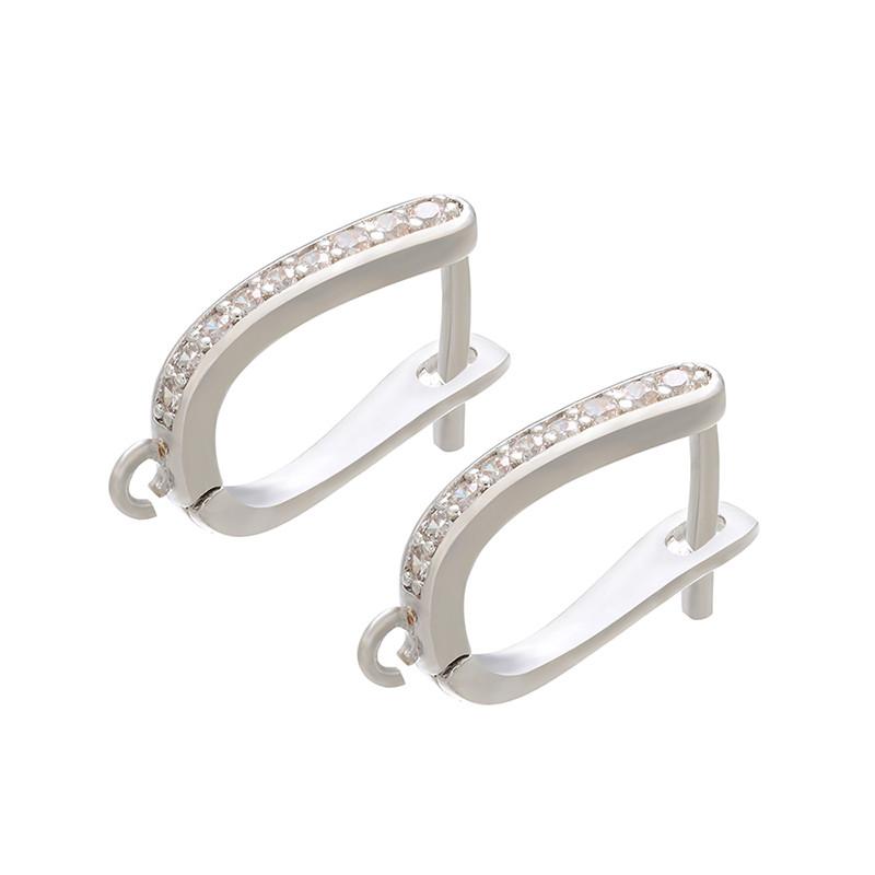 ZHUKOU Brass Gold Earring Hooks Accessories Crystal stud earrings hook for handmade Earrings Jewelry Making VE94