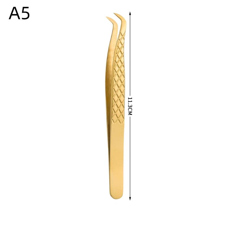 1Pcs Fiber Tip Gold Stainless Steel Lash Pickup Tool Eyelash Extension Tweezers For Volume Fans Classic Lash Isolation