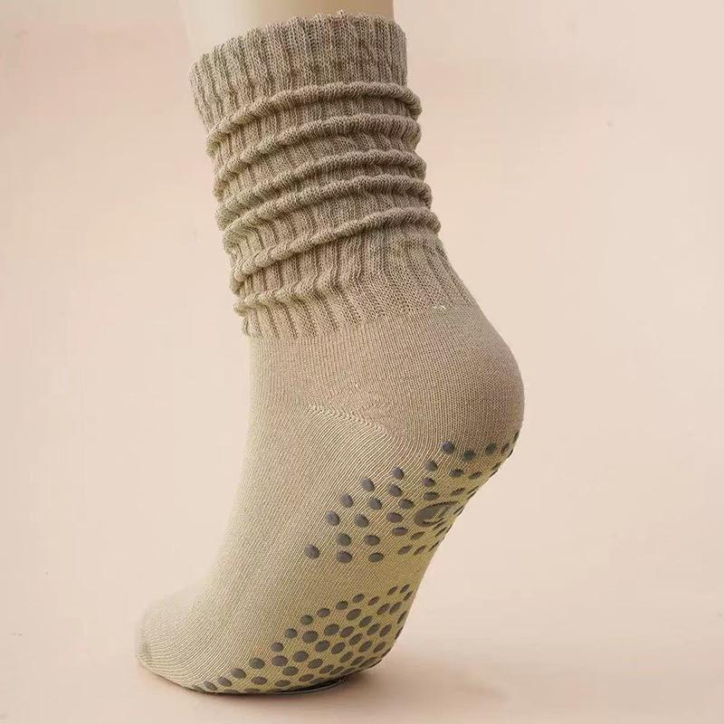 Long Tube Pilates Yoga Socks, Solid-color Cotton Yarn Long Socks, Anti-slip Fitness Pilates Women's Calf Socks, Sports Socks