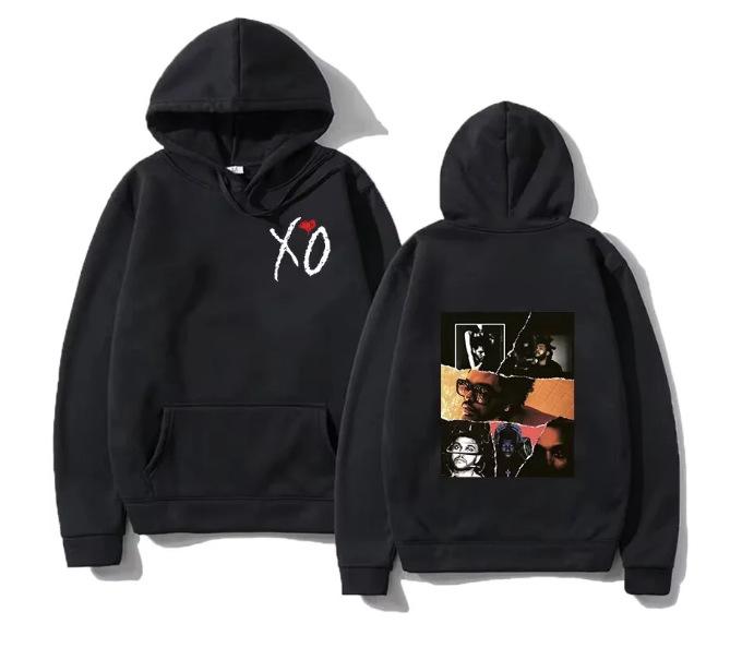 Multicolor Letter Print Casual Hooded Sweatshirt - European & American Style