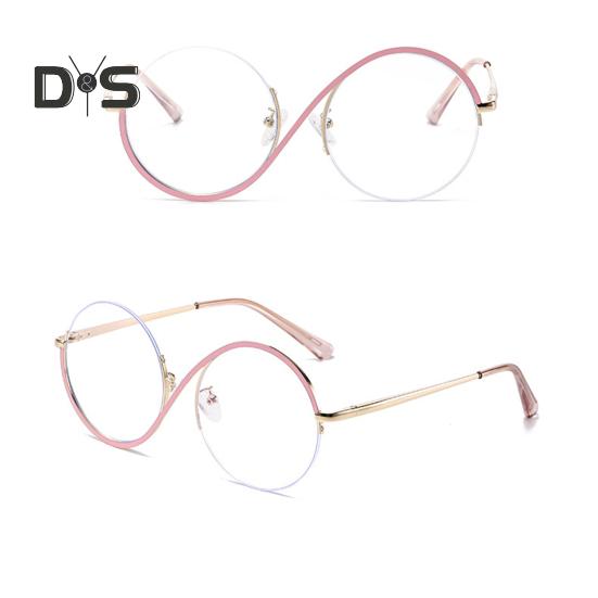 Hexenbrille, kultiges Design, flache Spiegel, leichter Metallrahmen, S-förmige Beine, runde Brille, Halloween-Party-Requisite, Cosplay-Brille